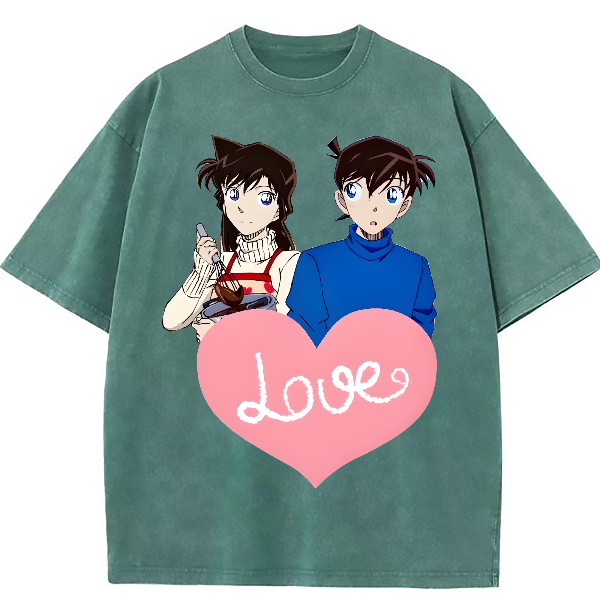 （画像用） 名探偵コナン 毛利 蘭 もうり らん、モーリ ラン Detective Conan Rachel Moore 綿100% ヴィンテージ風 半袖Tシャツ（フロントプリント）